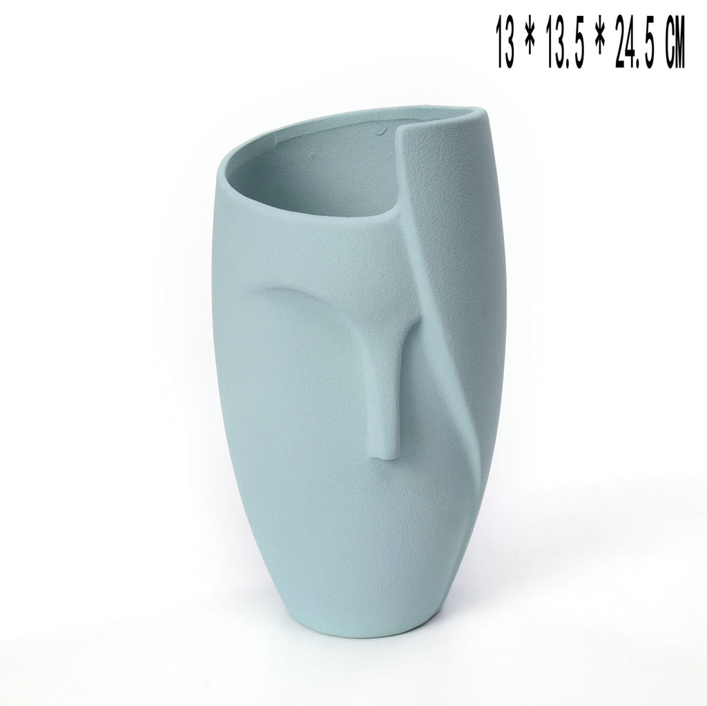 Modern Sculptural Face Vase | Minimalist Ceramic Decor