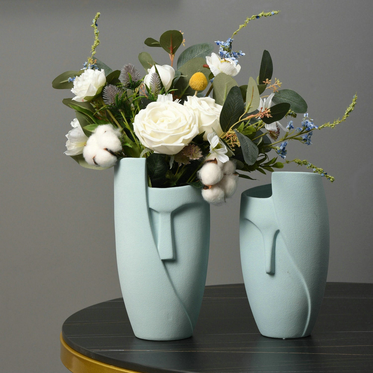 Modern Sculptural Face Vase | Minimalist Ceramic Decor