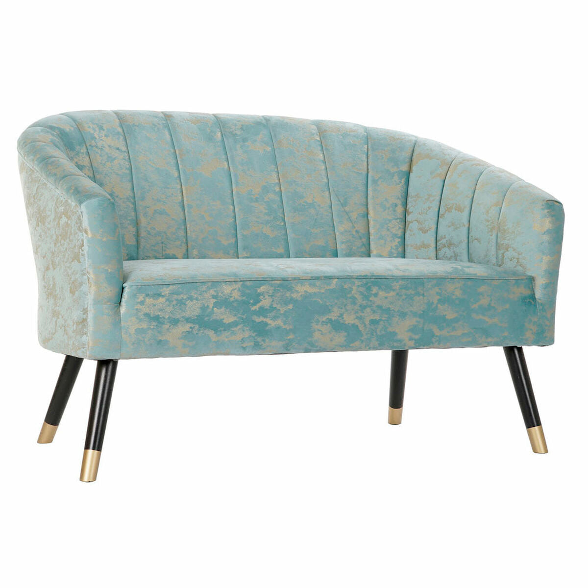 Luxe Glam Accent Sofa with Gold-Tipped Legs