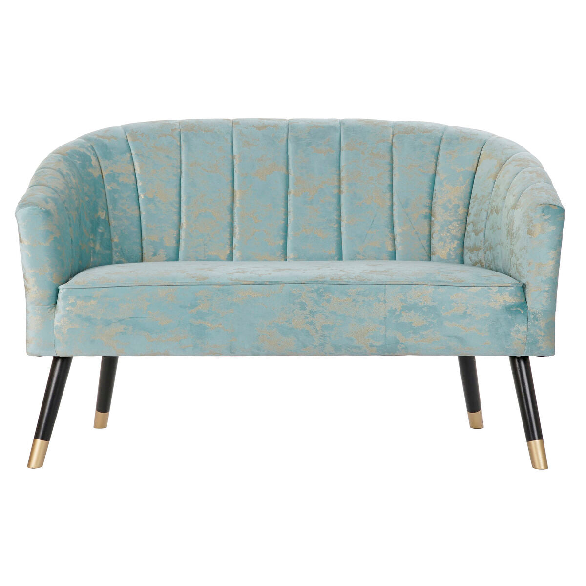 Luxe Glam Accent Sofa with Gold-Tipped Legs