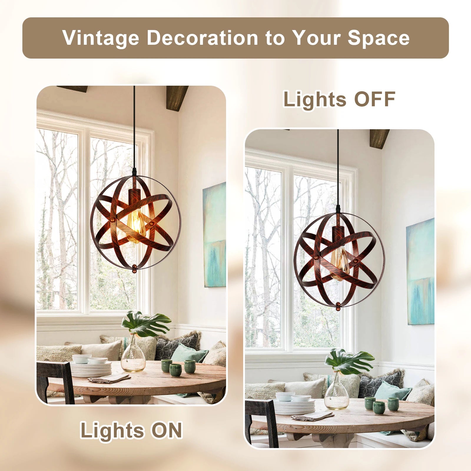 Orbita Vintage Metal Pendant Light