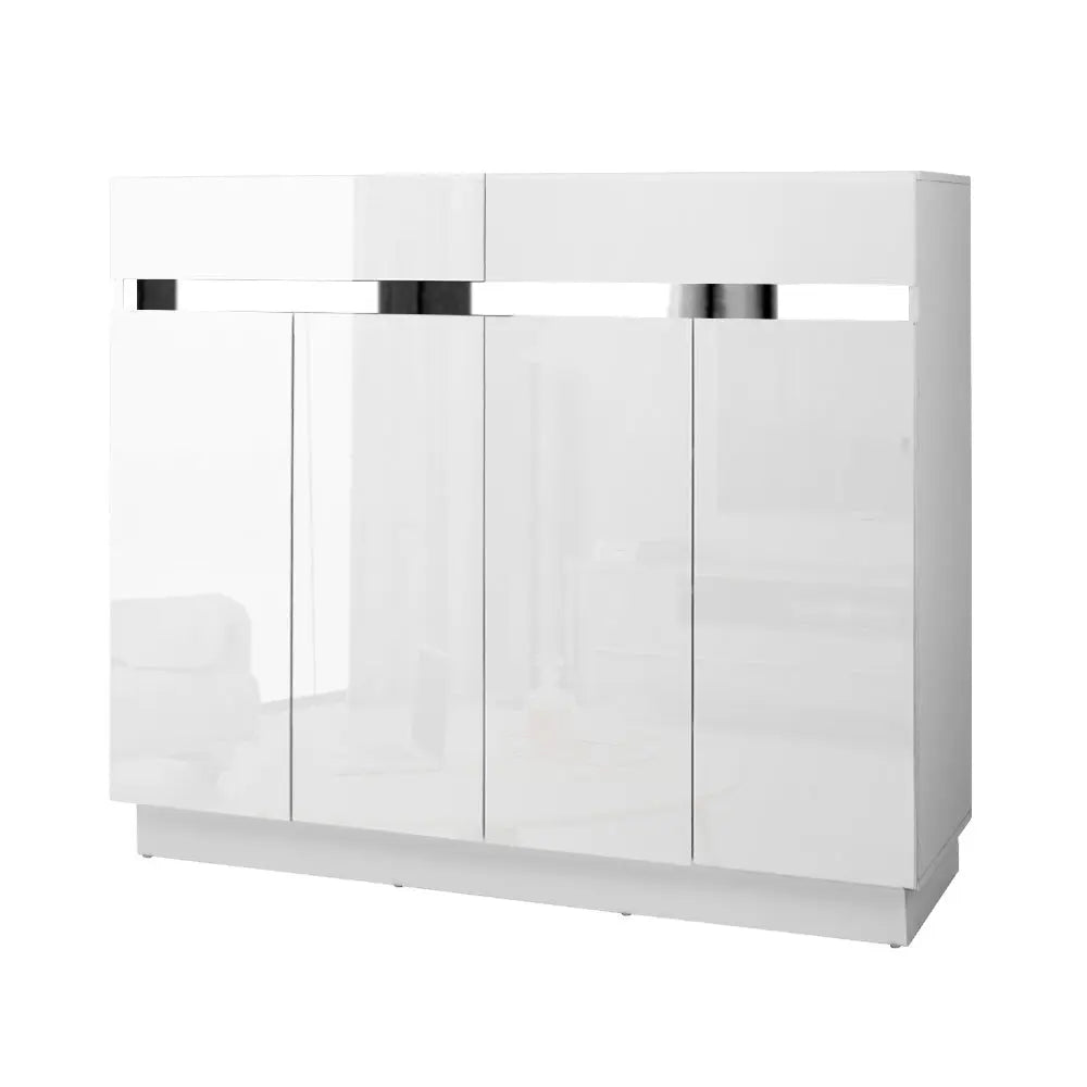 Artiss High Gloss Shoe Cabinet with Adjustable Shelves & Storage Drawers