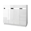 Artiss High Gloss Shoe Cabinet with Adjustable Shelves & Storage Drawers