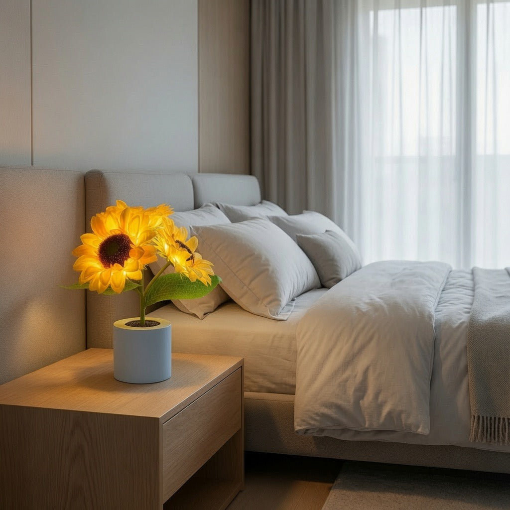 LED Sunflower Floral Table Light