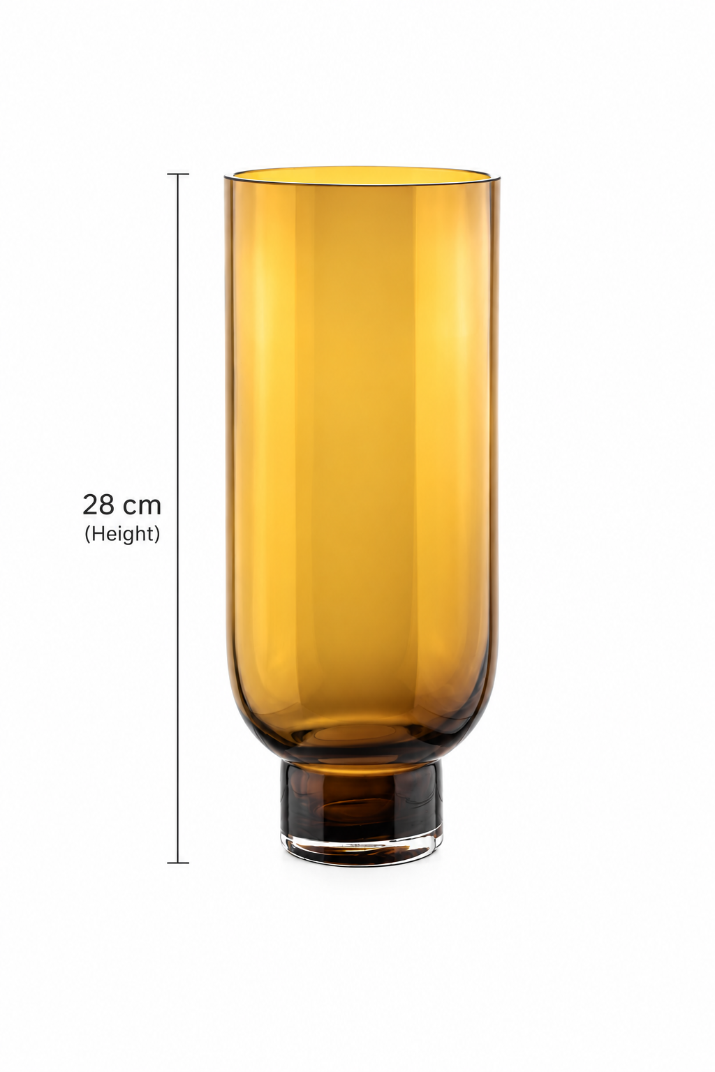Amber Glass Cylinder Vase – Modern Decorative Flower Vase