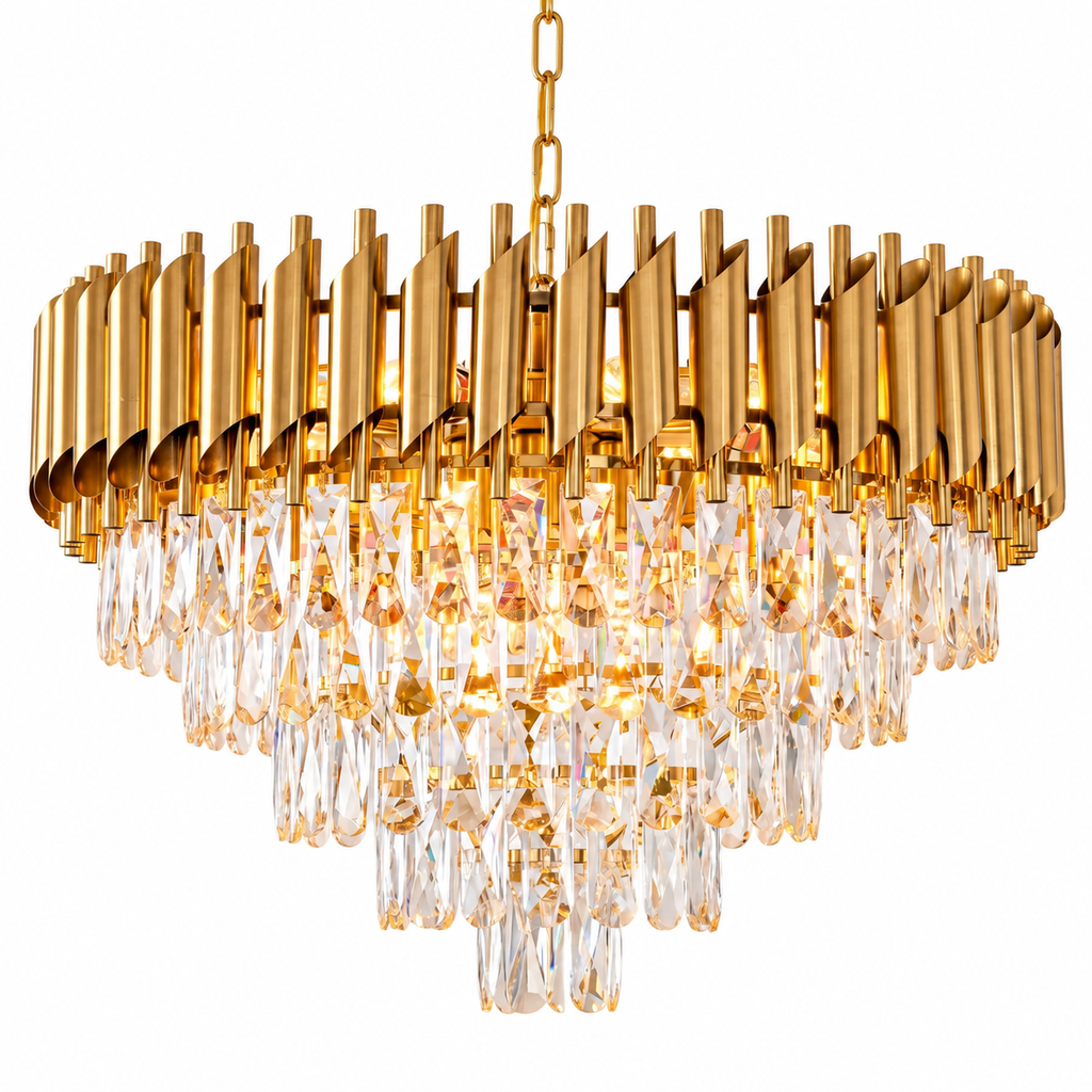 Modern Gold K9 Crystal Chandelier