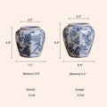 Blue & White Botanical Ceramic Vase – Decorative Floral Table Vase