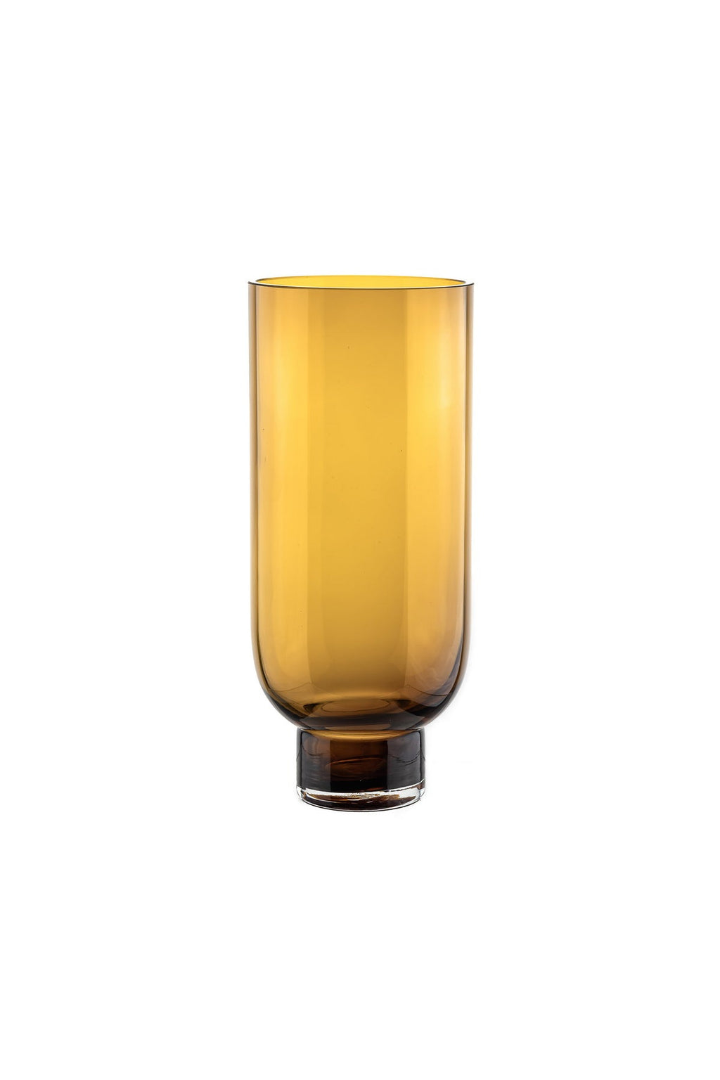 Amber Glass Cylinder Vase – Modern Decorative Flower Vase
