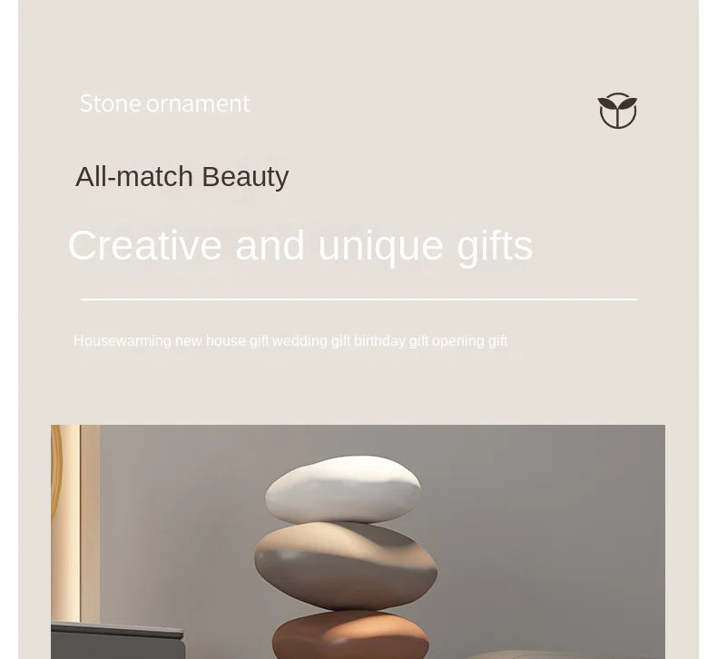 Nordic Balance Stone Sculpture – Modern Floor Décor