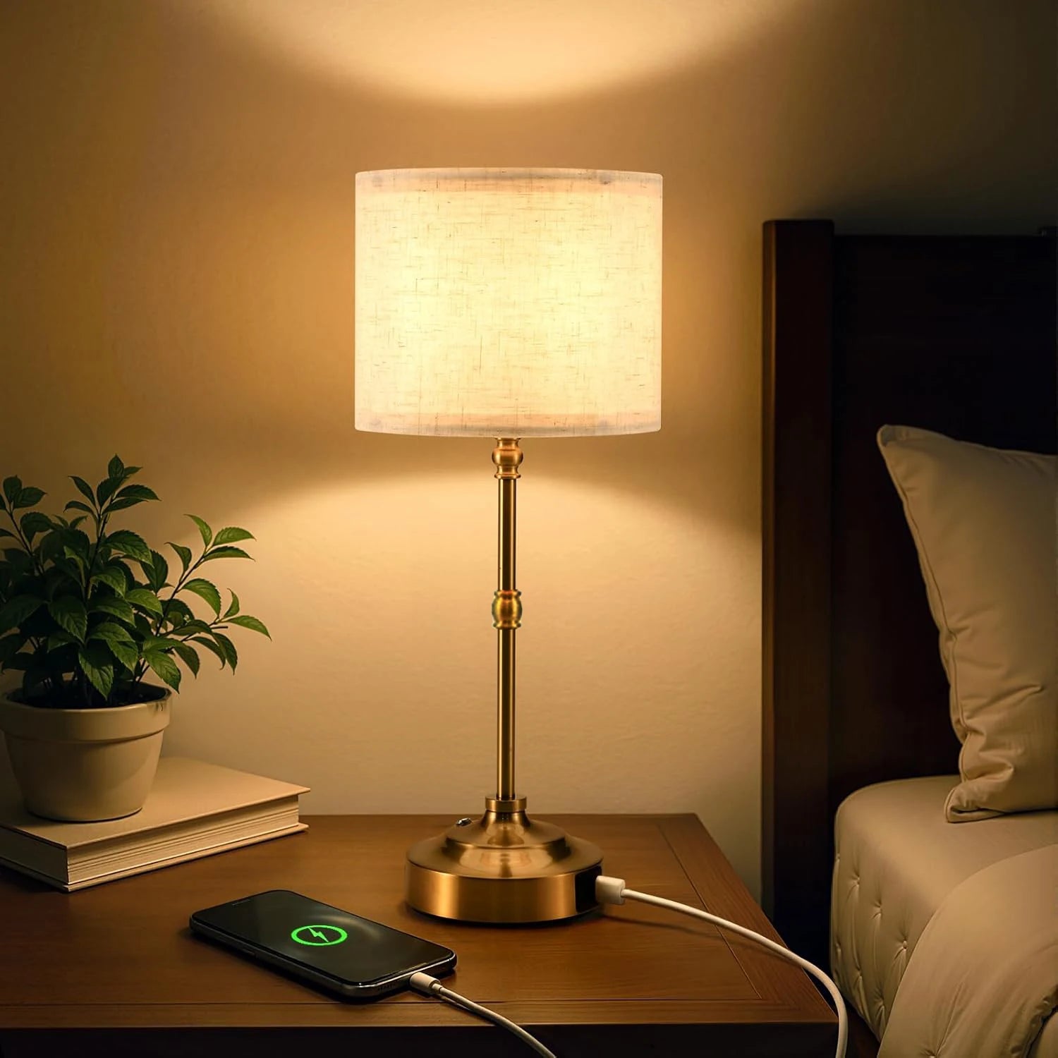 Modern Fabric Bedside Table Lamp