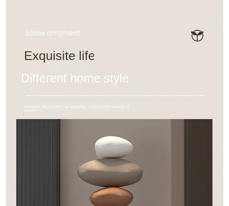 Nordic Balance Stone Sculpture – Modern Floor Décor