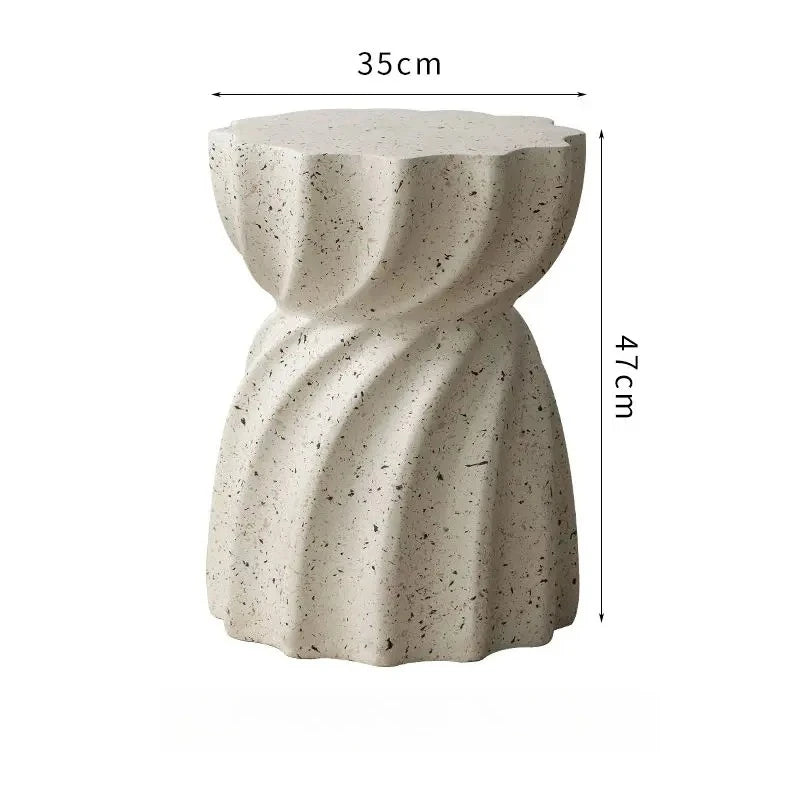 Nordic Cream Round Side Table | Designer Small Coffee Table & Bedside Table