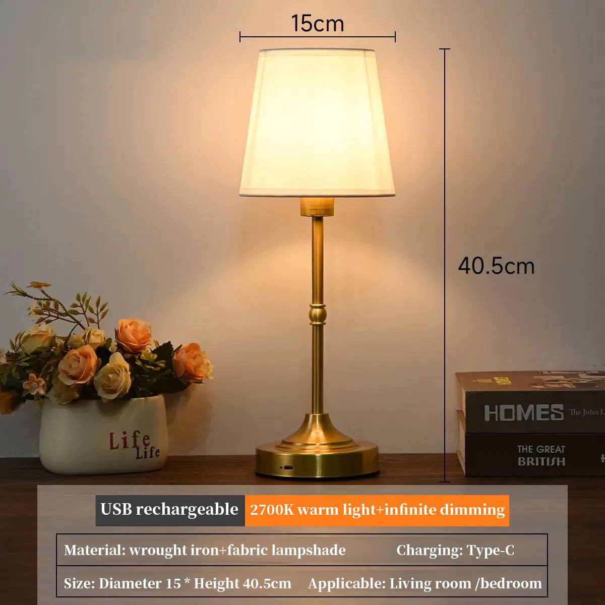 Modern Fabric Bedside Table Lamp