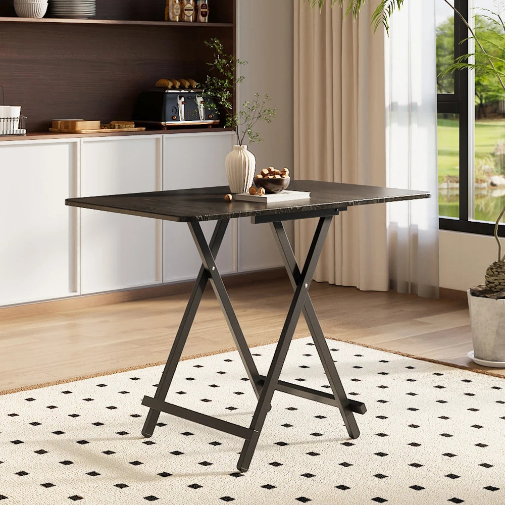 100cm Modern Folding Dining Table – Black
