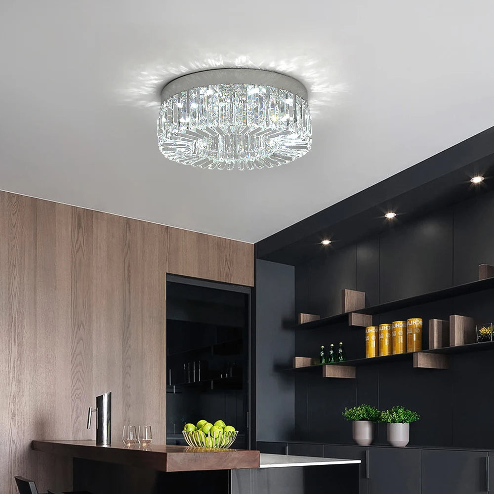 Luxury Crystal Ceiling Light in Gold or Silver