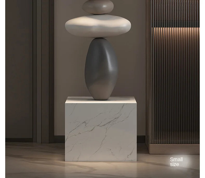 Nordic Balance Stone Sculpture – Modern Floor Décor