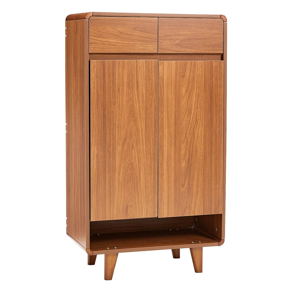 Modern 5-Tier Wooden Shoe Cabinet with 2 Doors & 2 Drawers – Large Capacity Shoe Storage Organizer