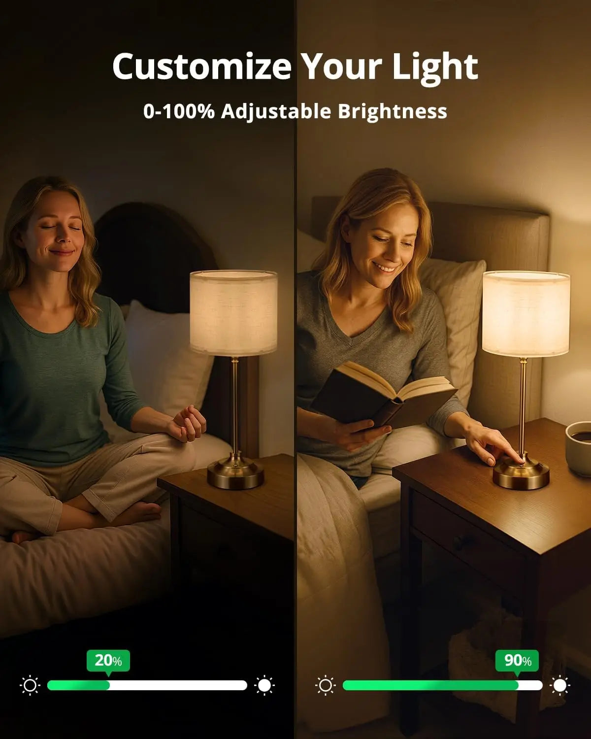 Modern Fabric Bedside Table Lamp