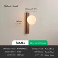 Wall-mounted light fixture with dimensions and material details on a neutral background