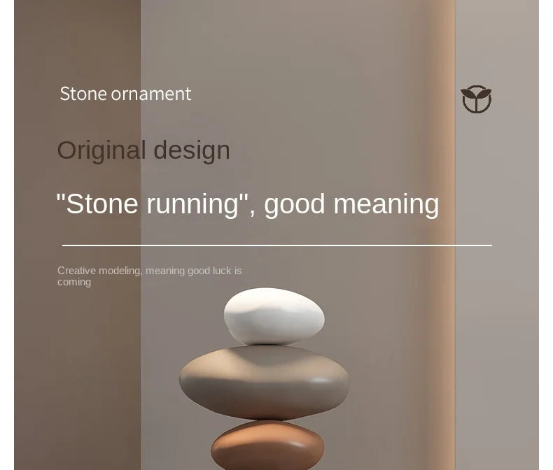 Nordic Balance Stone Sculpture – Modern Floor Décor