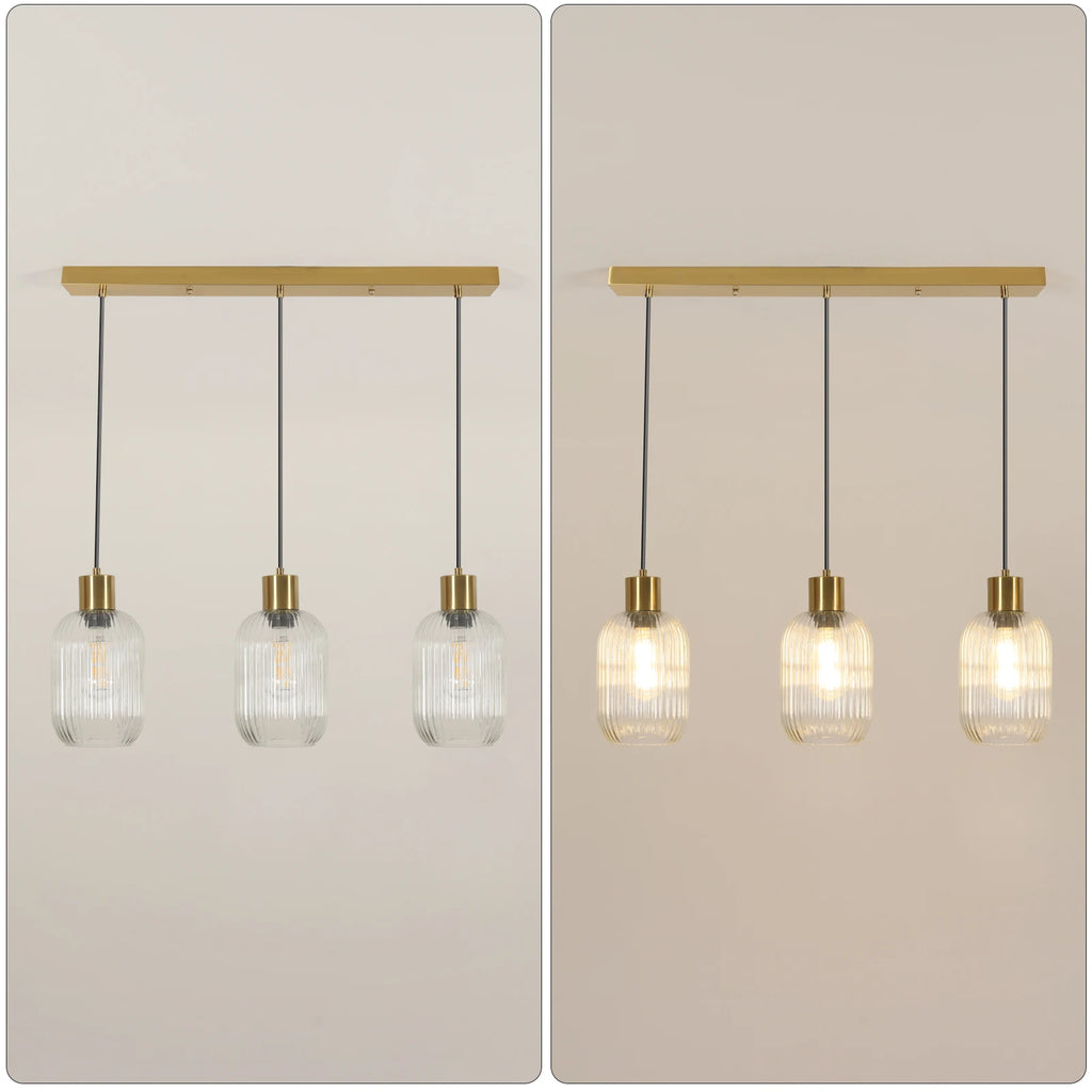 The Monaco 3-Light Glass Chandelier