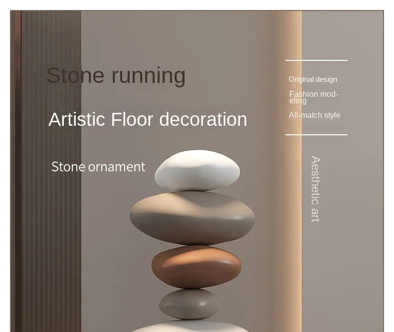 Nordic Balance Stone Sculpture – Modern Floor Décor