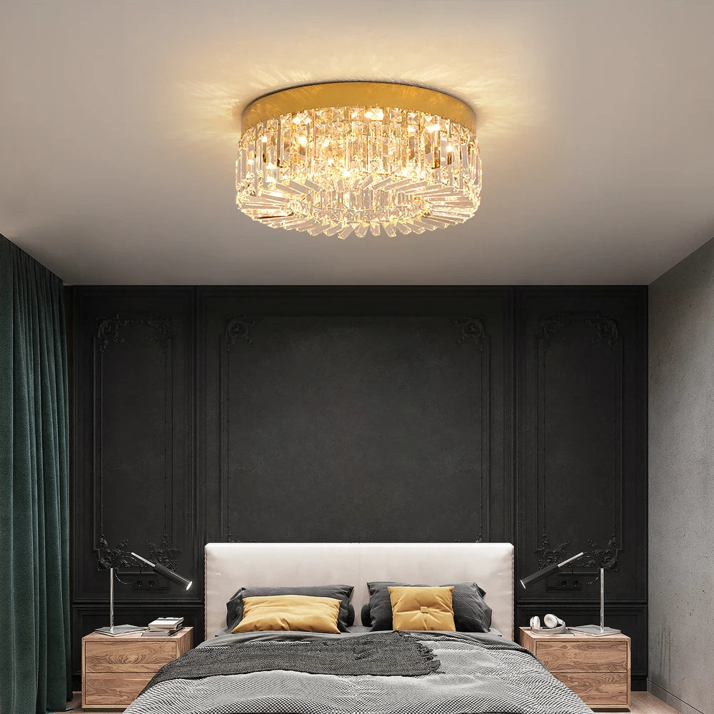 Luxury Crystal Ceiling Light in Gold or Silver