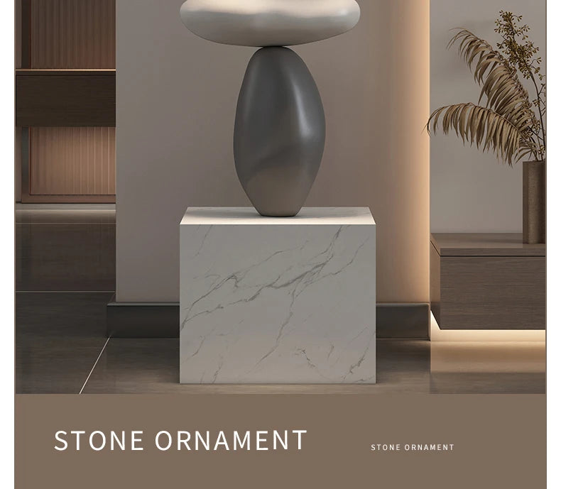 Nordic Balance Stone Sculpture – Modern Floor Décor