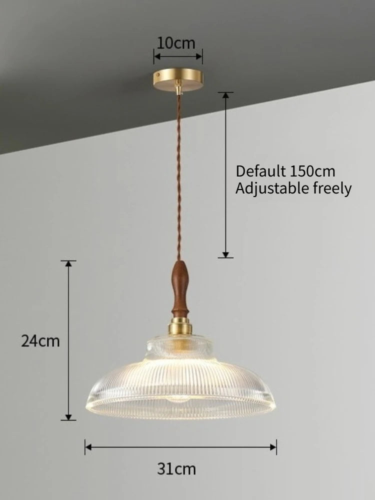 Vintage Nordic Glass Pendant Light