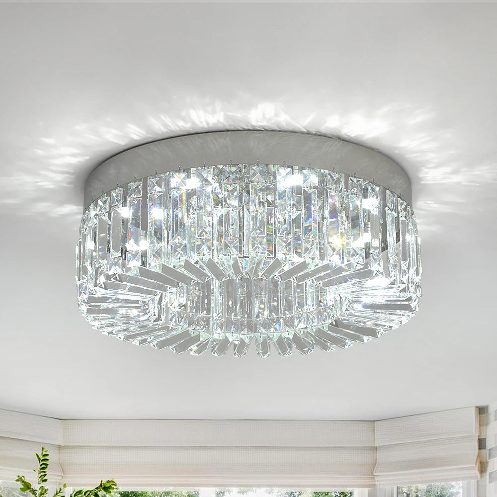Luxury Crystal Ceiling Light in Gold or Silver
