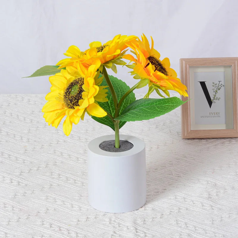 LED Sunflower Floral Table Light