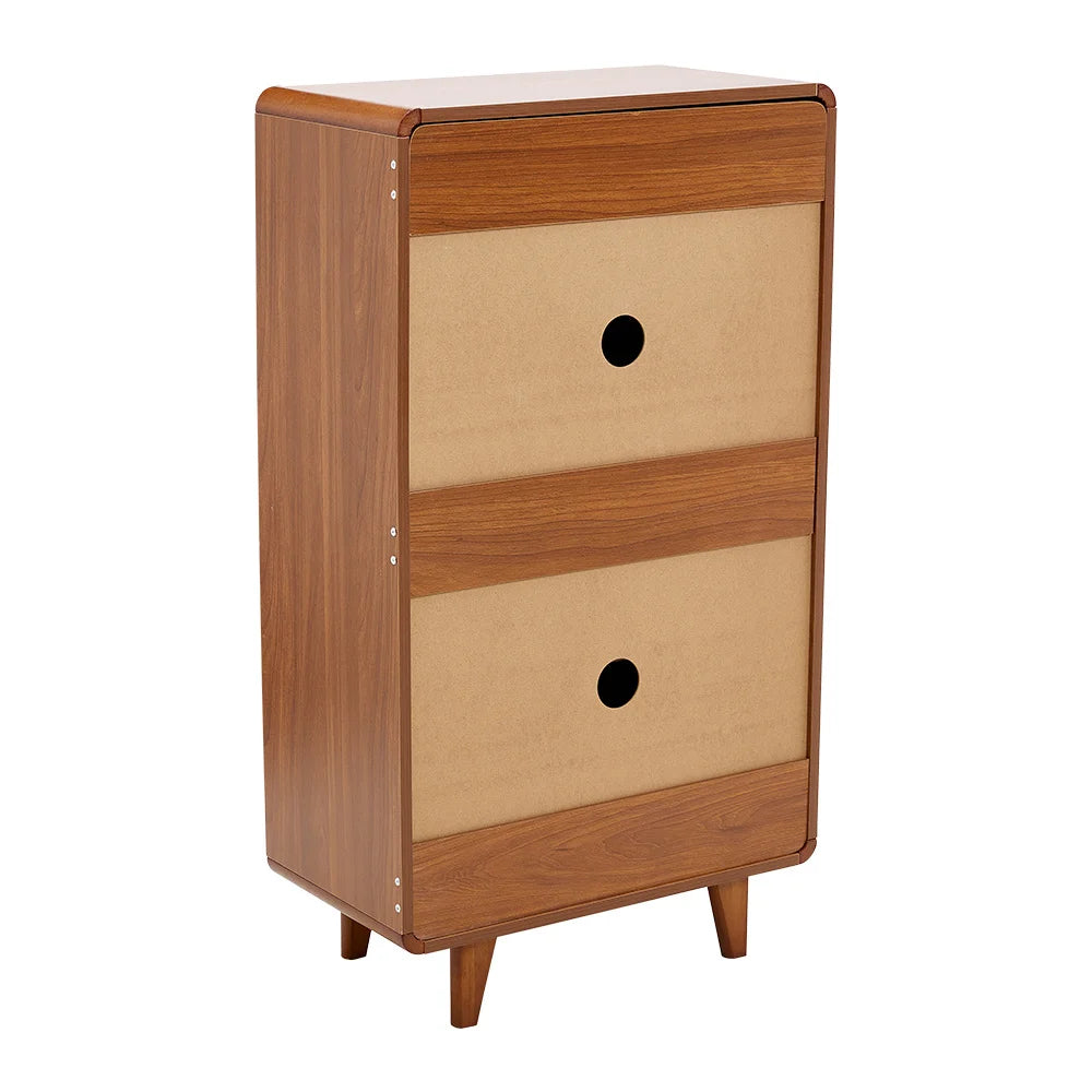 Modern 5-Tier Wooden Shoe Cabinet with 2 Doors & 2 Drawers – Large Capacity Shoe Storage Organizer