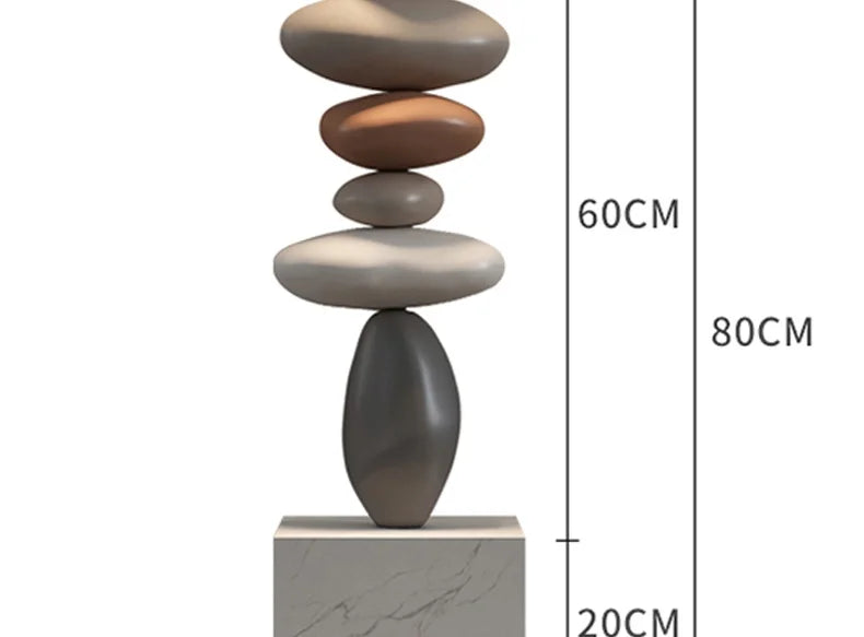 Nordic Balance Stone Sculpture – Modern Floor Décor