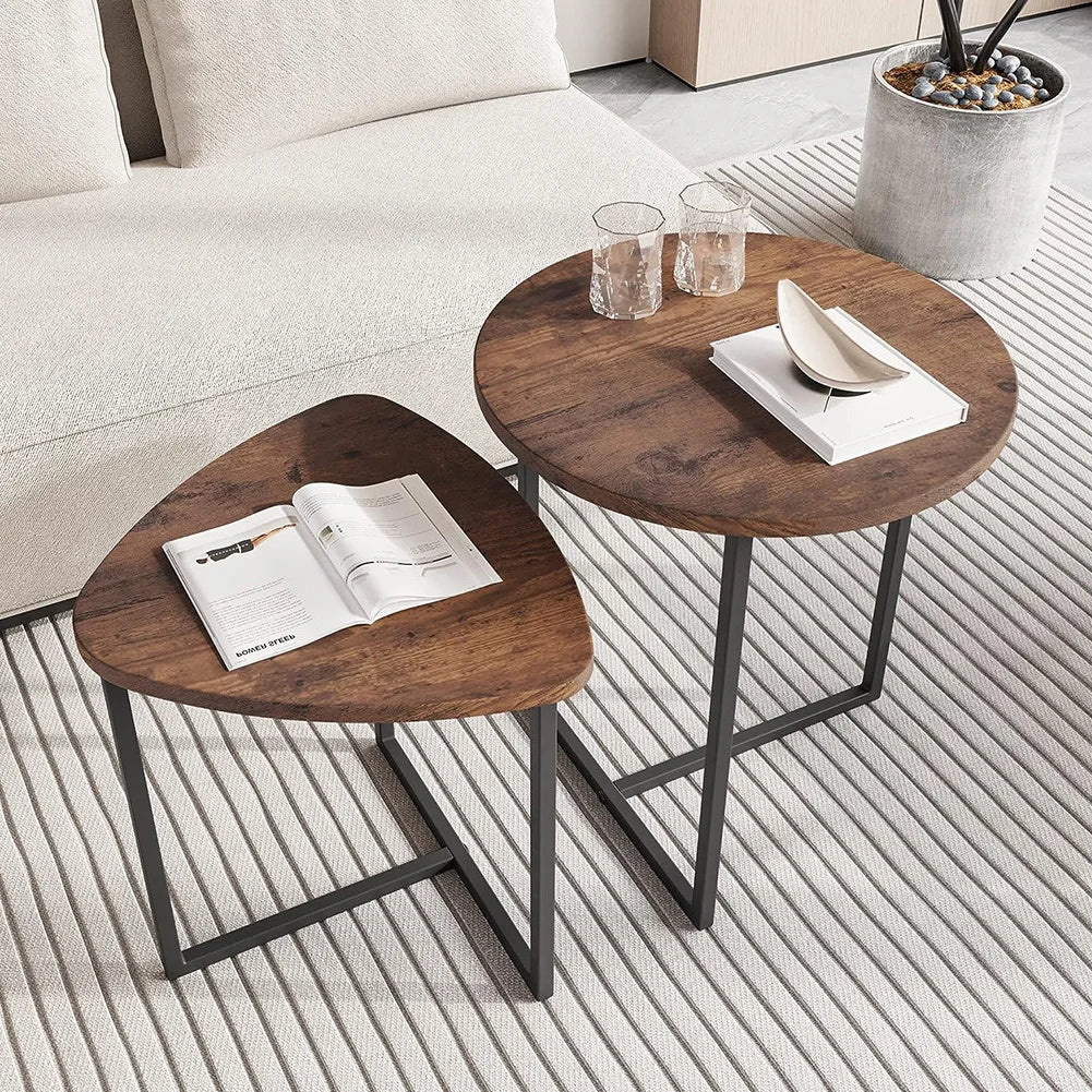 Round & Triangular Nesting Coffee Table Set