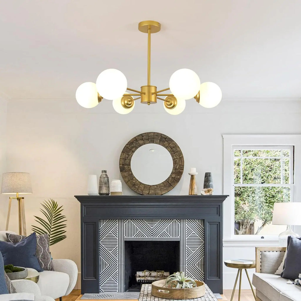 Ellsworth Brass Globe Ceiling Light
