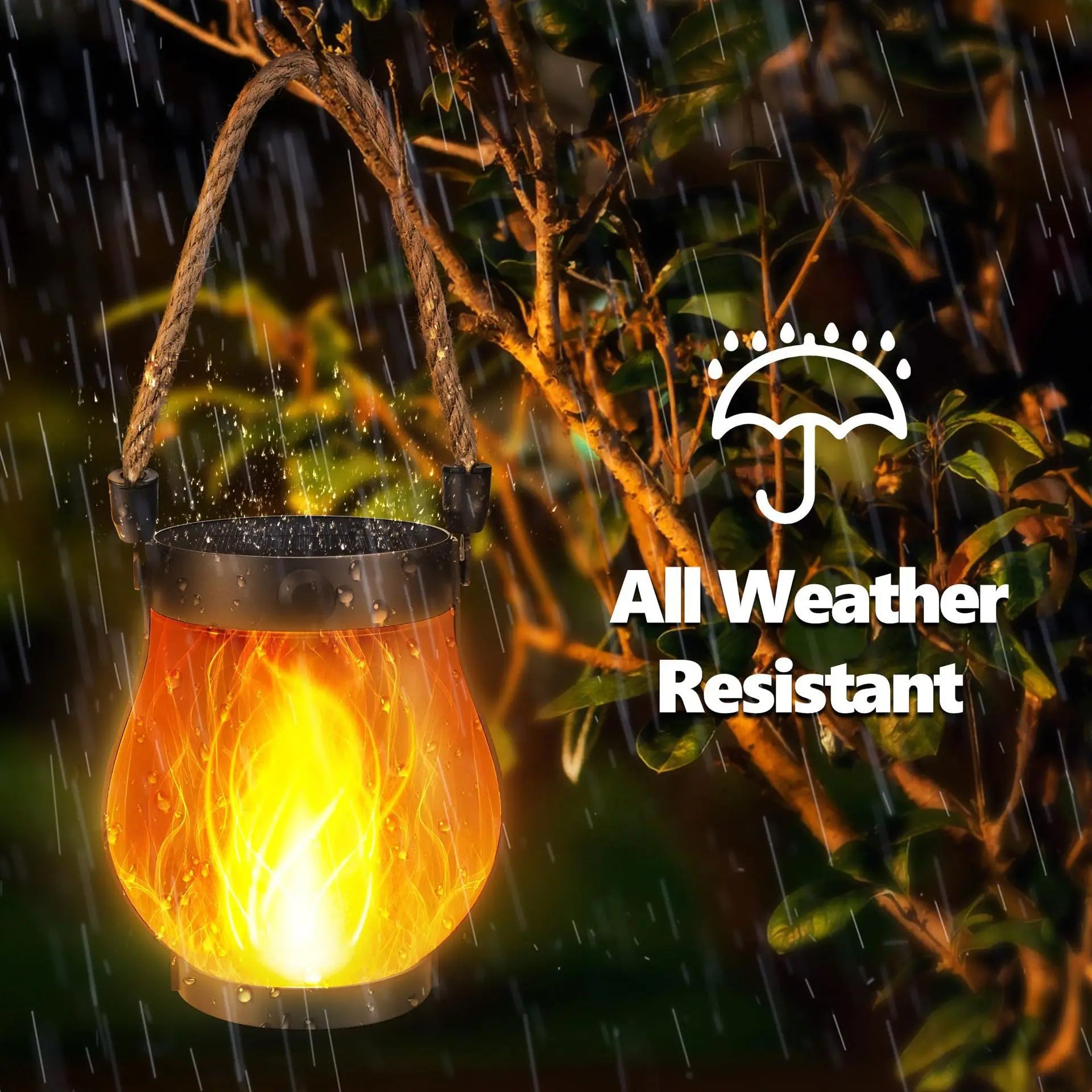 Solar Flame Effect Lantern – Portable Outdoor Light