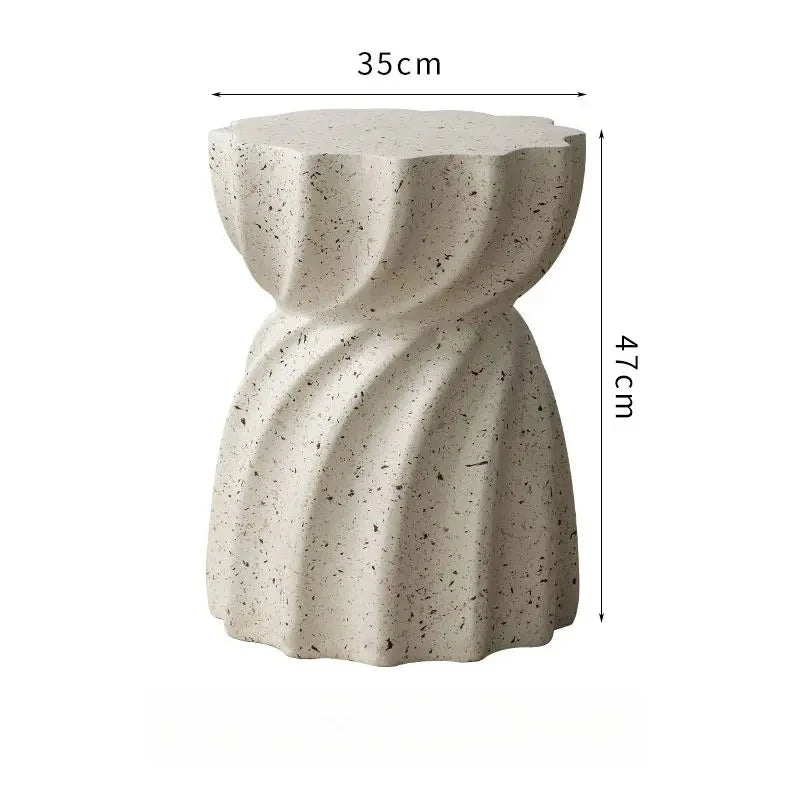 Nordic Cream Round Side Table | Designer Small Coffee Table & Bedside Table