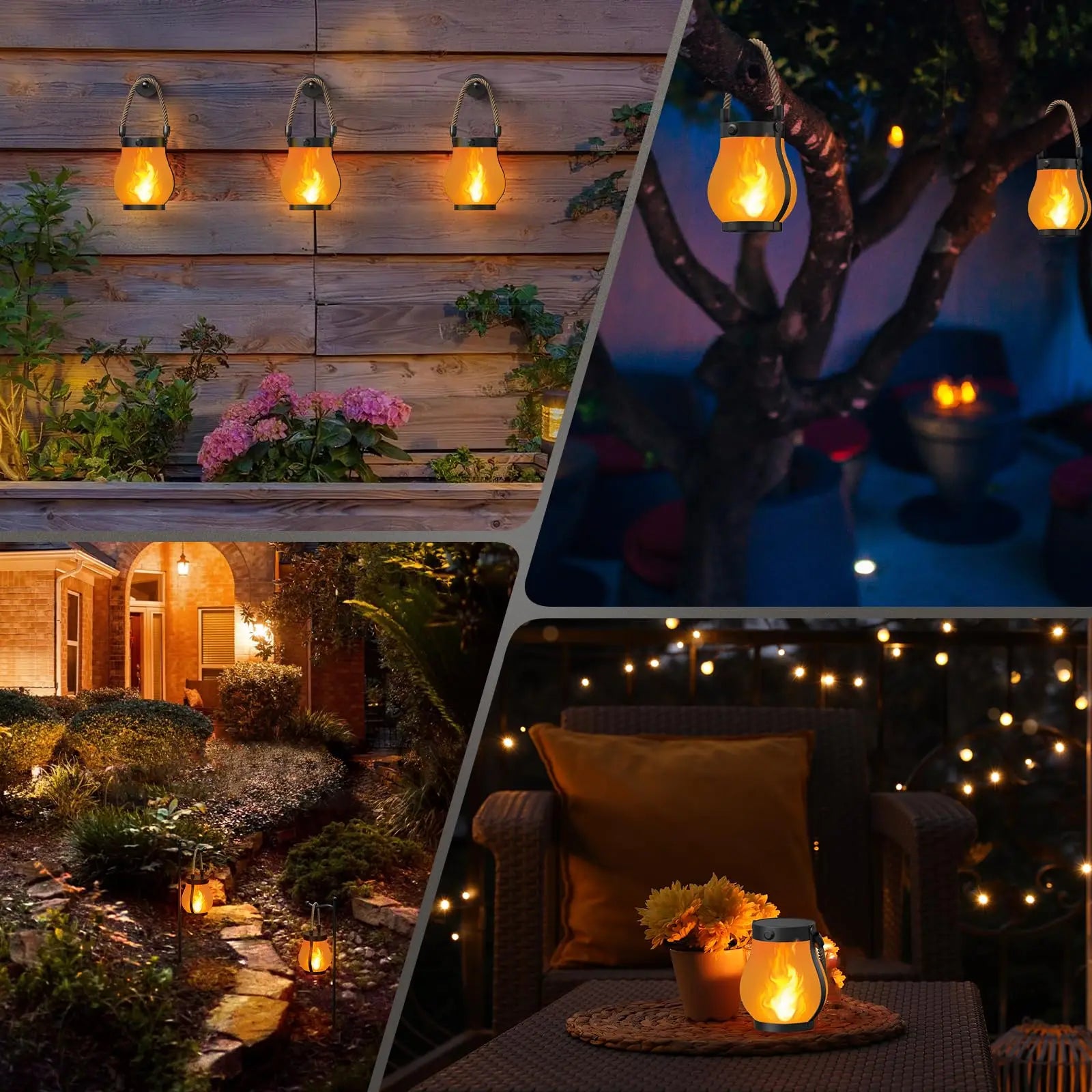 Solar Flame Effect Lantern – Portable Outdoor Light