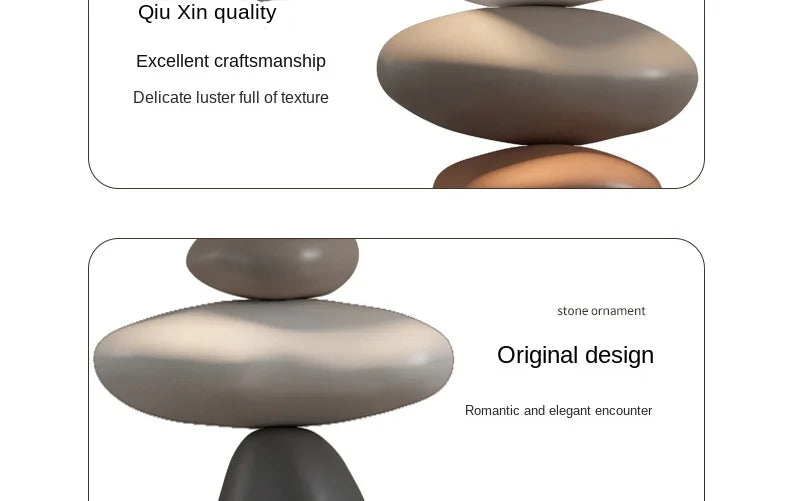 Nordic Balance Stone Sculpture – Modern Floor Décor