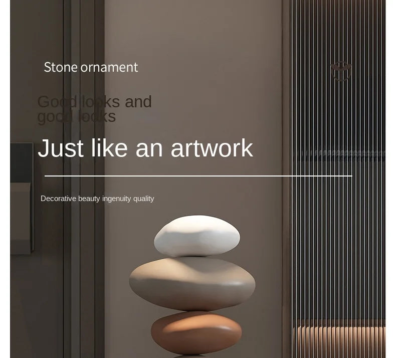 Nordic Balance Stone Sculpture – Modern Floor Décor