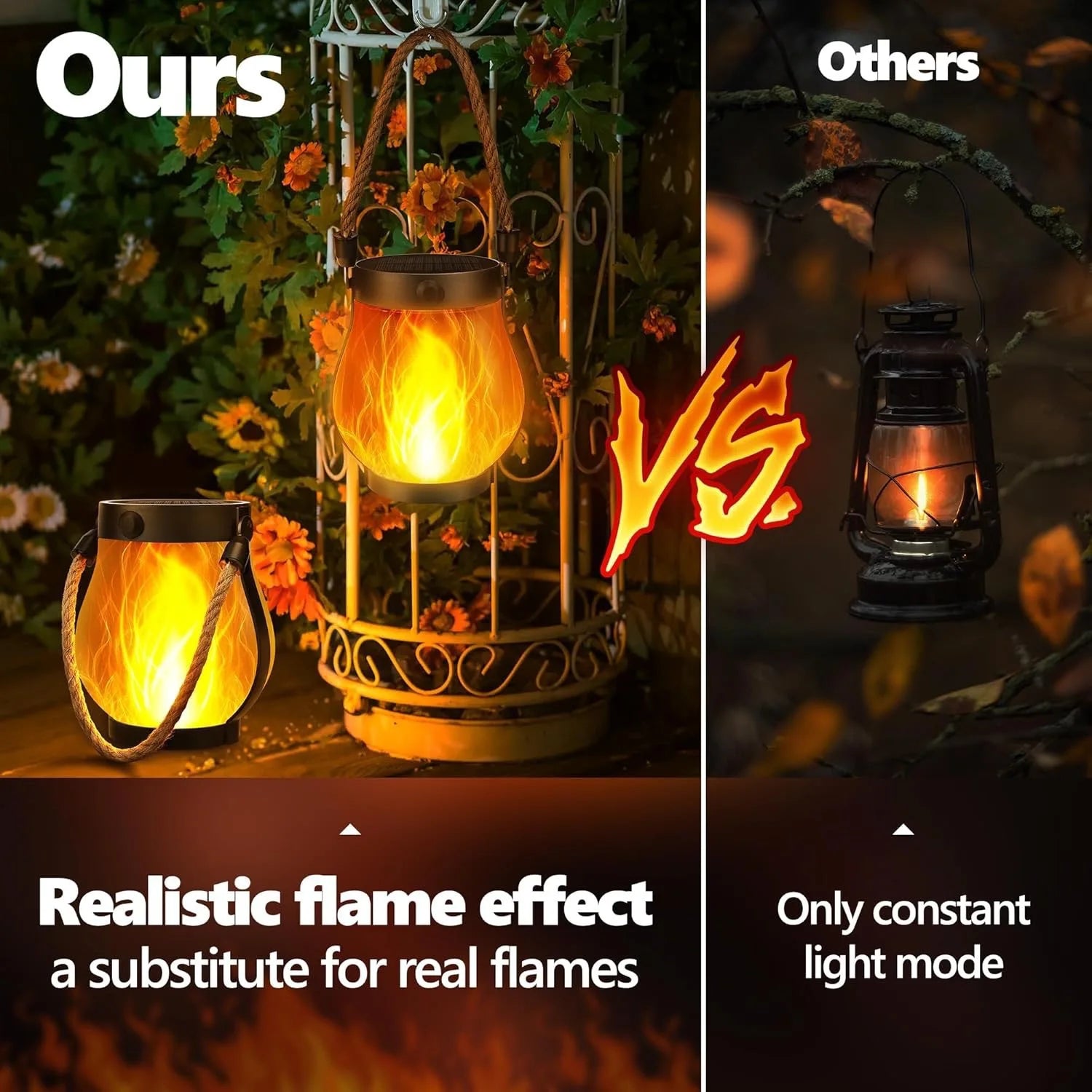 Solar Flame Effect Lantern – Portable Outdoor Light