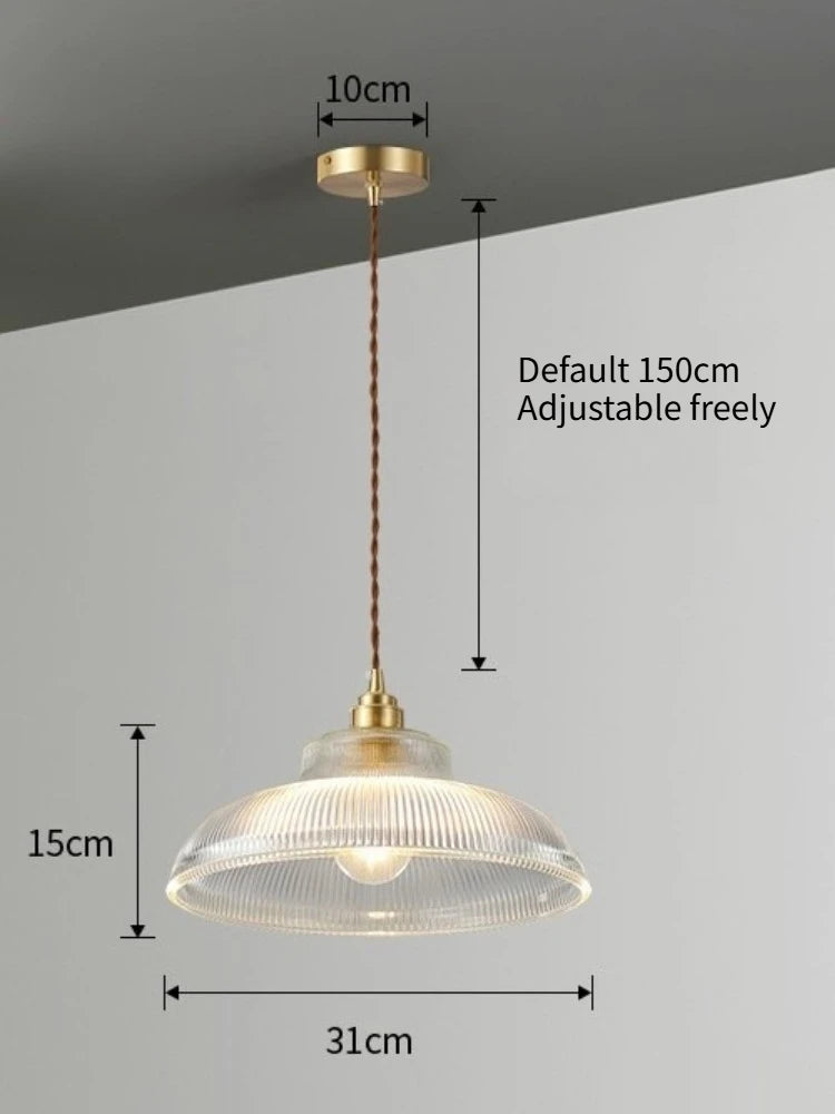 Vintage Nordic Glass Pendant Light