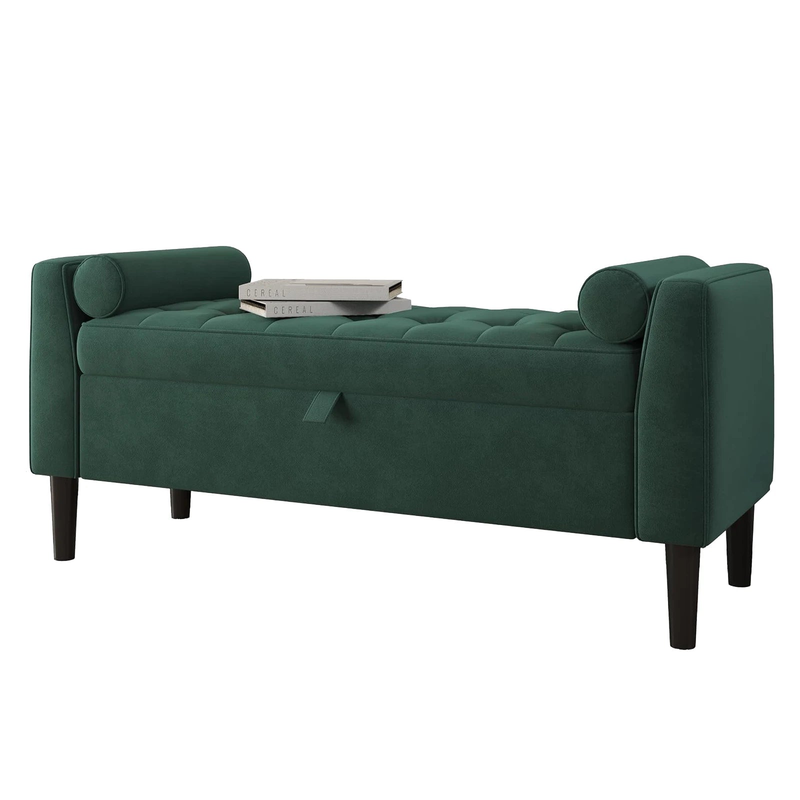 Harrington Upholstered Storage Bench with Arms