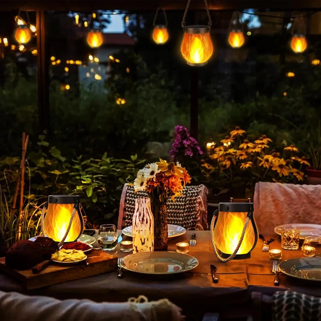 Solar Flame Effect Lantern – Portable Outdoor Light
