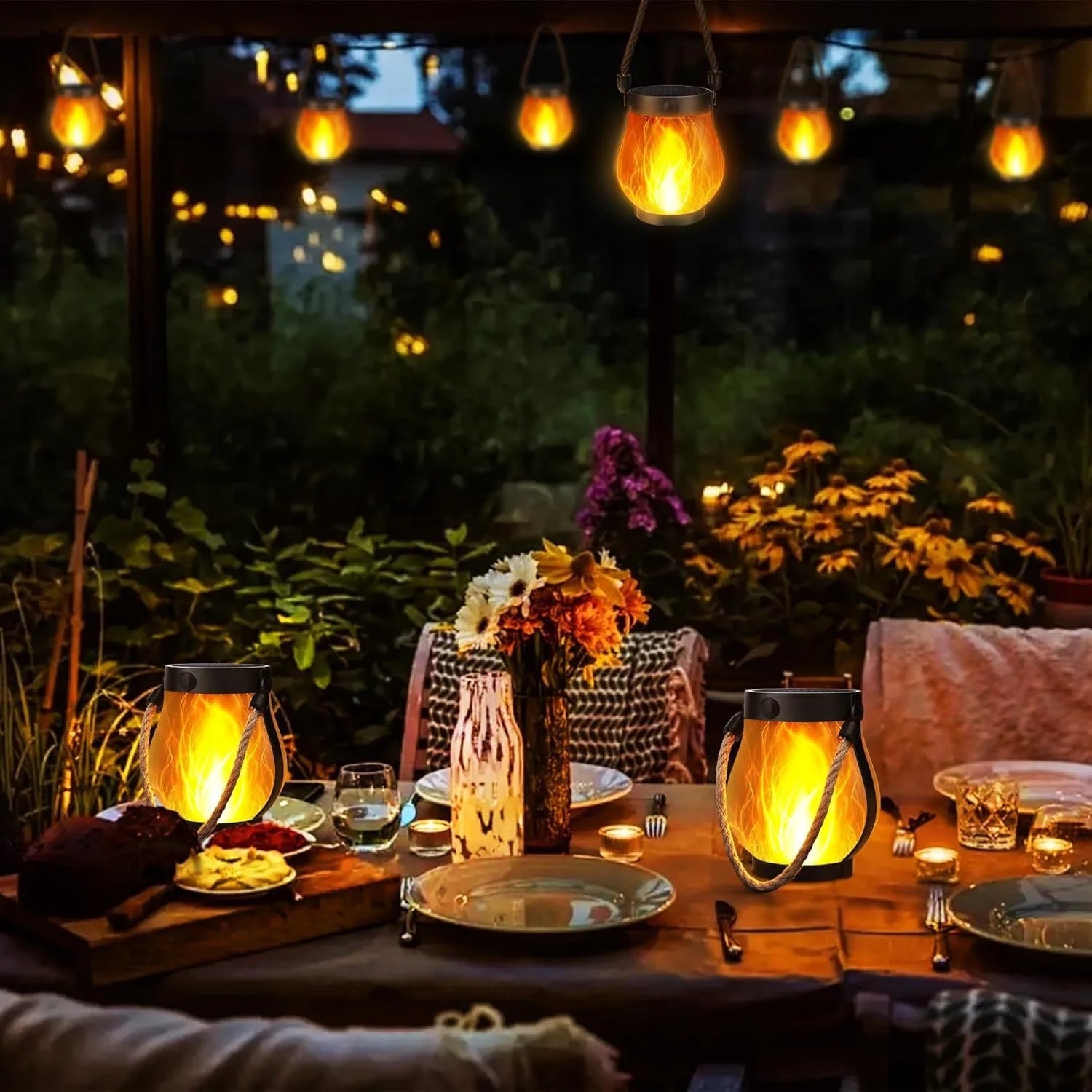 Solar Flame Effect Lantern – Portable Outdoor Light