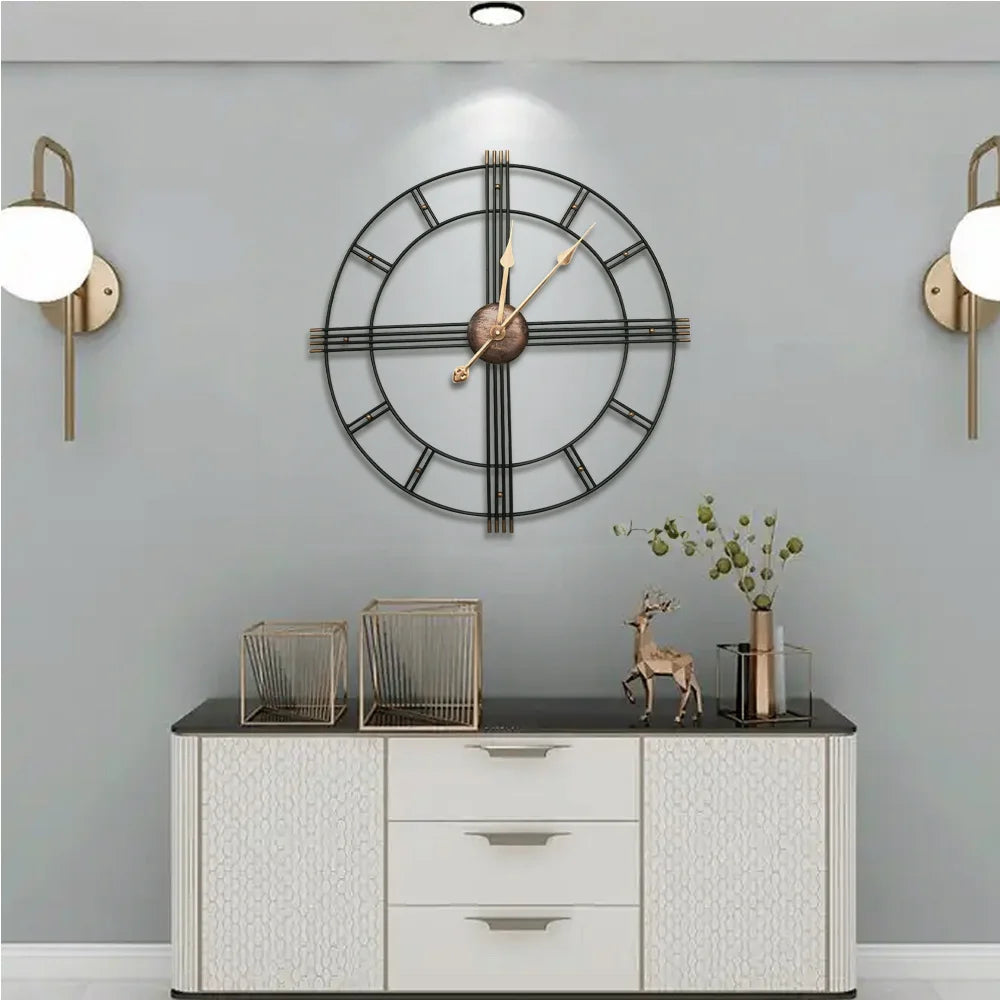 Modern Oversized Metal Wall Clock 60cm