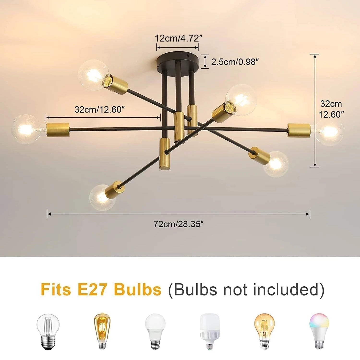 Aurelia 6-Light Mid-Century Ceiling Chandelier