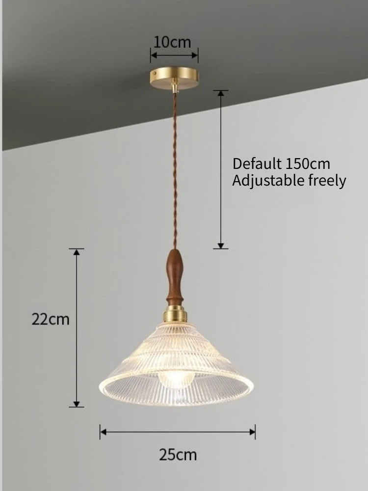 Vintage Nordic Glass Pendant Light