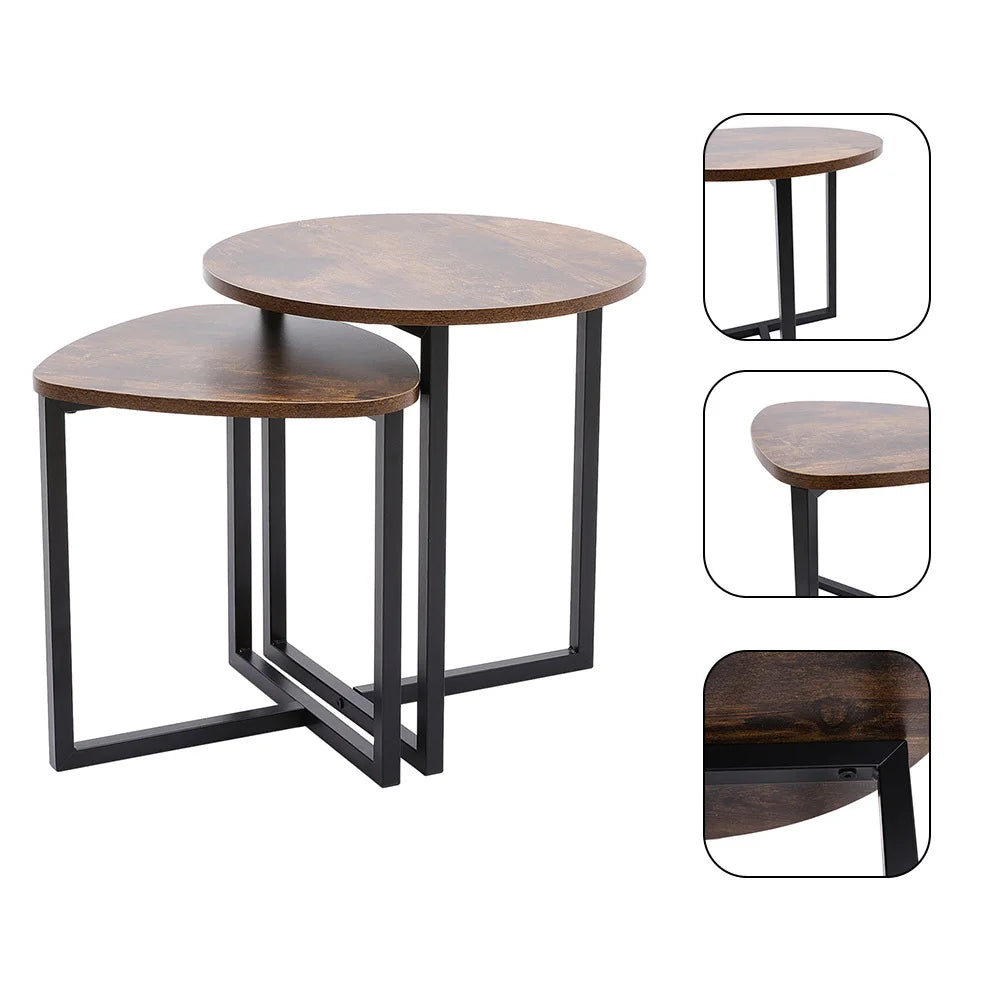 Round & Triangular Nesting Coffee Table Set