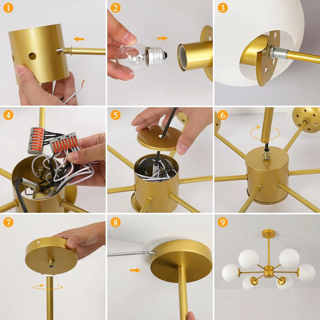 Ellsworth Brass Globe Ceiling Light